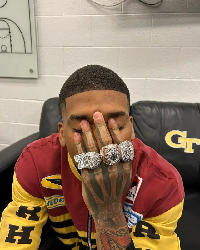 NLE Choppa outfit in Rhude and Louis Vuitton, 2023