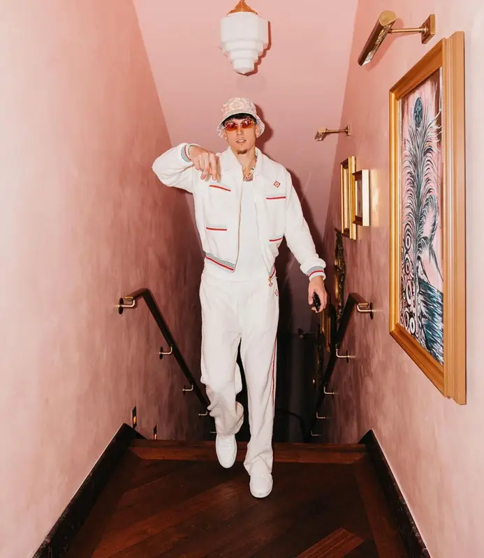 Tyler Herro outfit in Nike and Casablanca, 2023