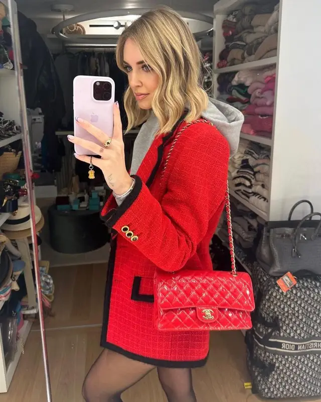Chiara Ferragni outfit in Alessandra Rich, Gucci, and Chanel, 2023