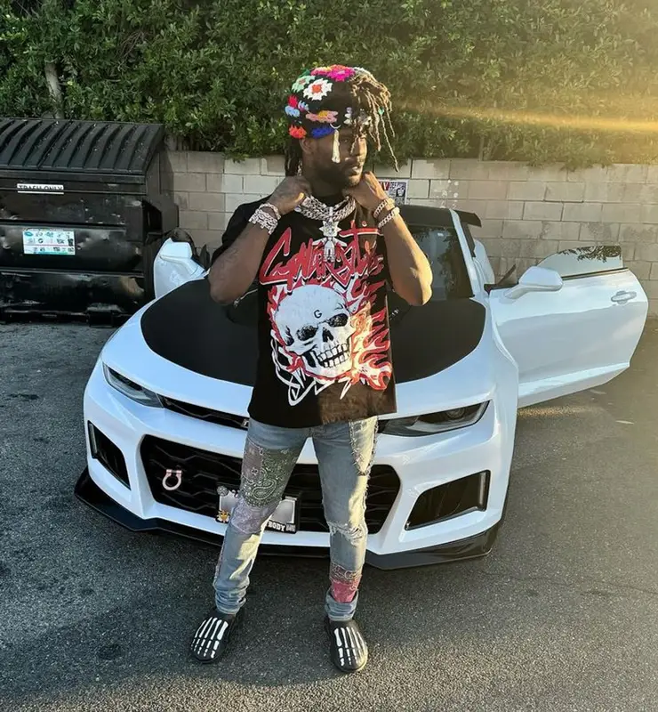 Chief Keef outfit in Gnarcotic and Amiri, 2023