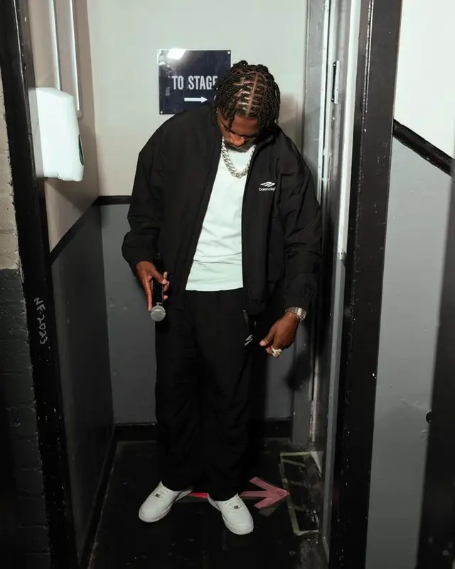 Lil Tjay outfit in Balenciaga and Nike, 2023