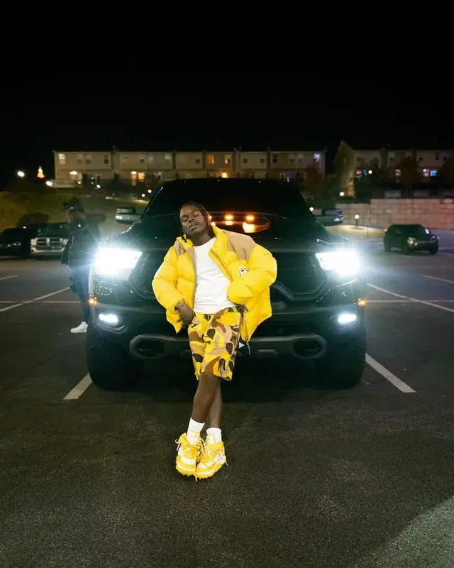 42 Dugg outfit in Moncler, Marni, and Palm Angels, 2023