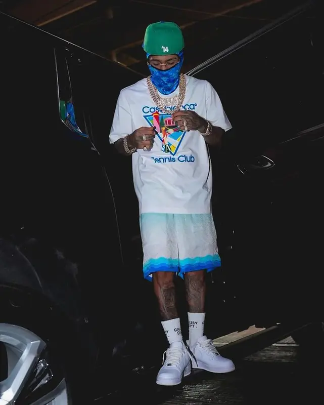 Bryant Mayers outfit in Casablanca, Nike, and Gallery Dept., 2023
