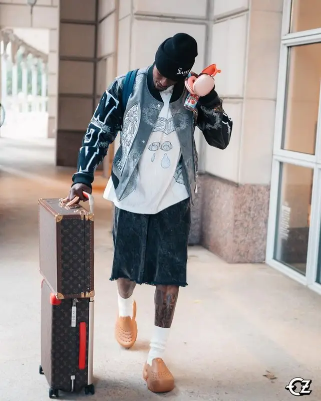 Terry Rozier outfit in Louis Vuitton and Saint Michael, 2023