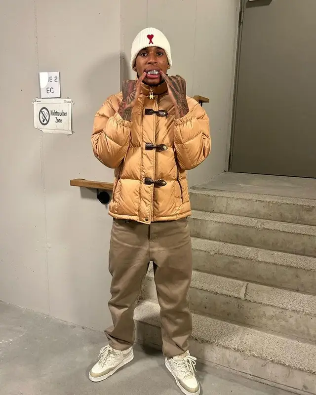 NLE Choppa outfit in Louis Vuitton and Ami, 2023