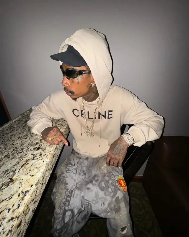 Wiz Khalifa outfit in Balenciaga and Celine, 2023