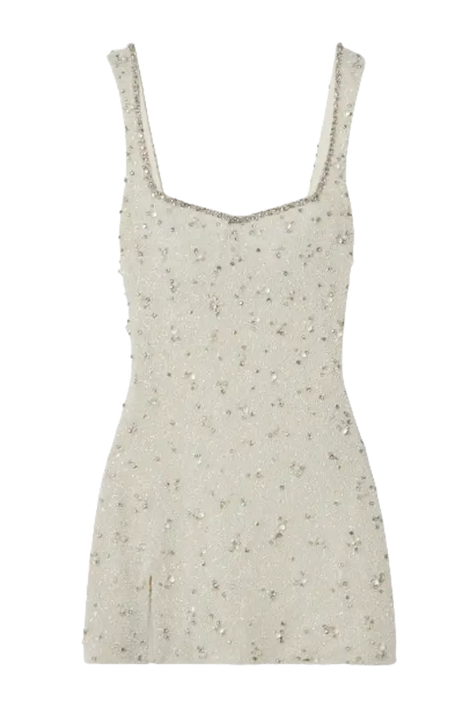 CLIO PEPPIATT Embellished stretch-tulle mini dress