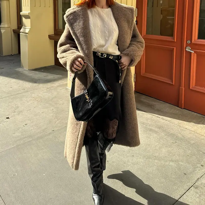 Meredith Duxbury outfit in Polo Ralph Lauren, Saint Laurent, and Anine Bing , 2023