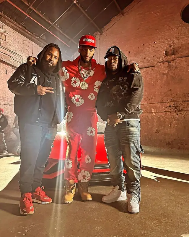Papoose outfit in Denim Tears and Timberland, 2023