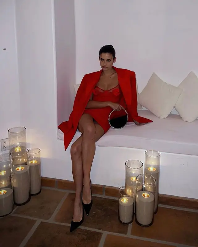 Sara Sampaio outfit in David Koma, L’alingi, and Saint Laurent, 2023