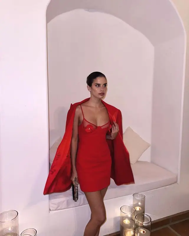 Sara Sampaio outfit in David Koma, L’alingi, and Saint Laurent, 2023