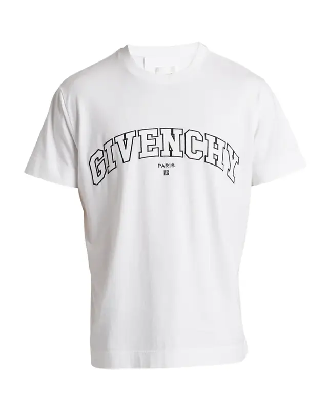Givenchy White Logo Embroidered College Classic-fit T-shirt $595