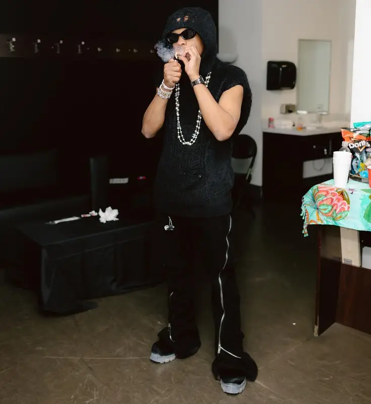 Lil Baby outfit in Rick Owens, 2023