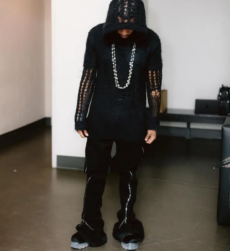 Lil Baby outfit in Rick Owens, 2023