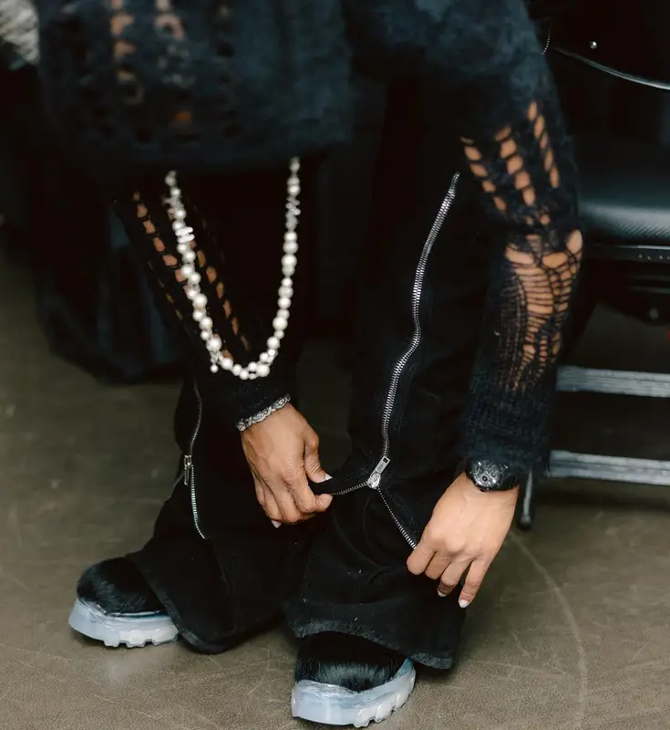 Lil Baby outfit in Rick Owens, 2023