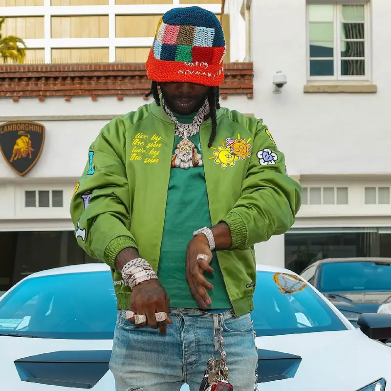 Chief Keef outfit in Gallery Dept., Marni, and No Vacancy Inn, 2023