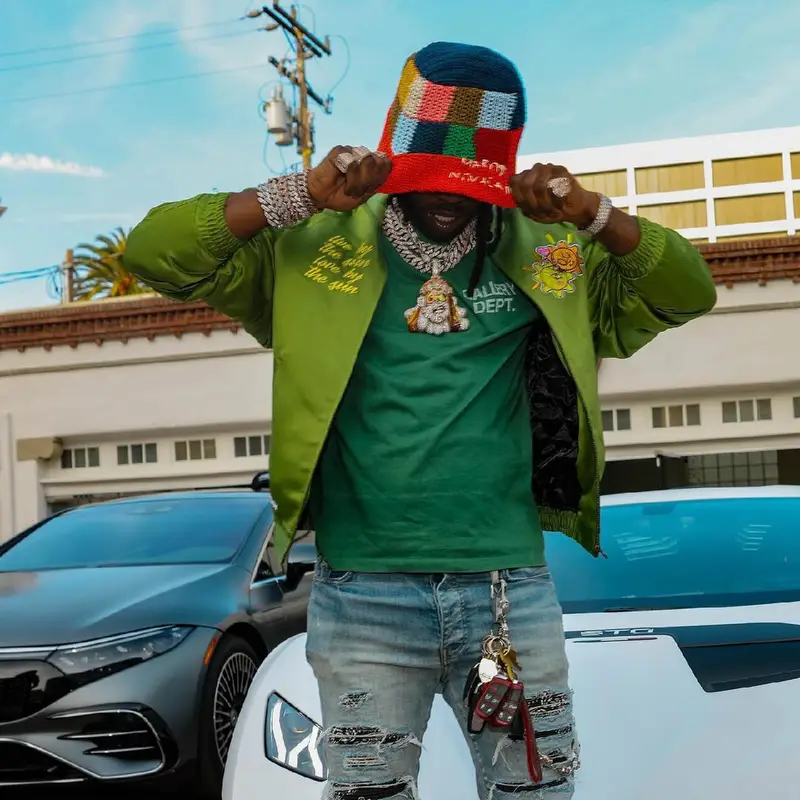 Chief Keef outfit in Gallery Dept., Marni, and No Vacancy Inn, 2023