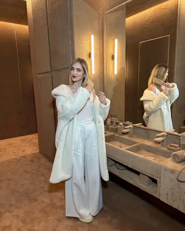 Chiara Ferragni outfit in Max Mara and Palm Angels, 2023
