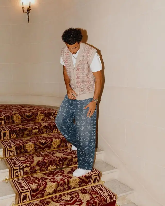 Curtis Jones outfit in Chanel and Nike, 2023