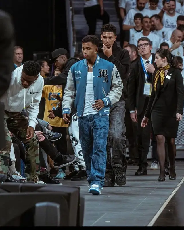 Rodrygo outfit in Amiri, Palm Angels, and Nike, 2023