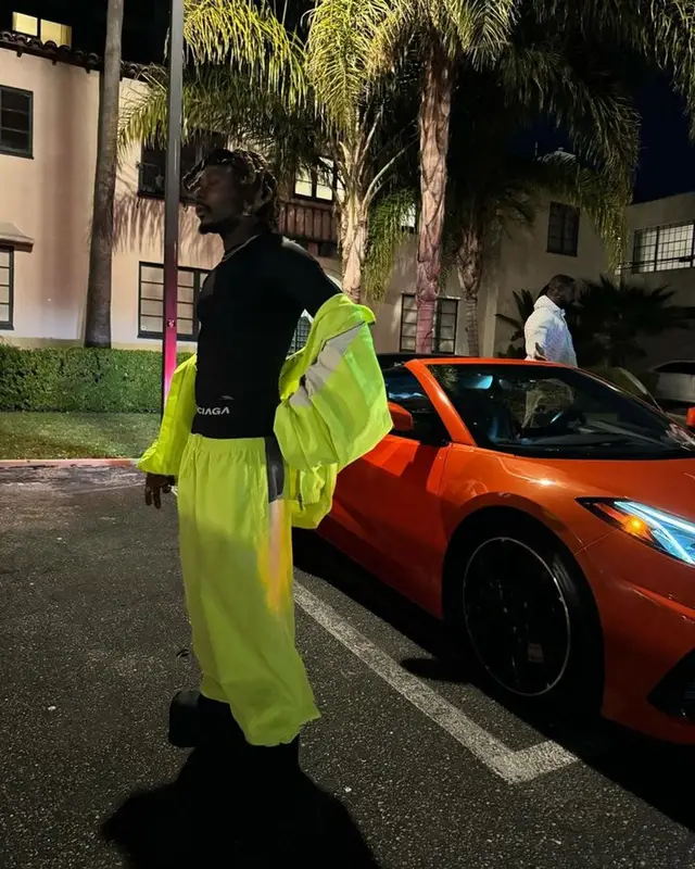 Asake outfit in Balenciaga, 2023