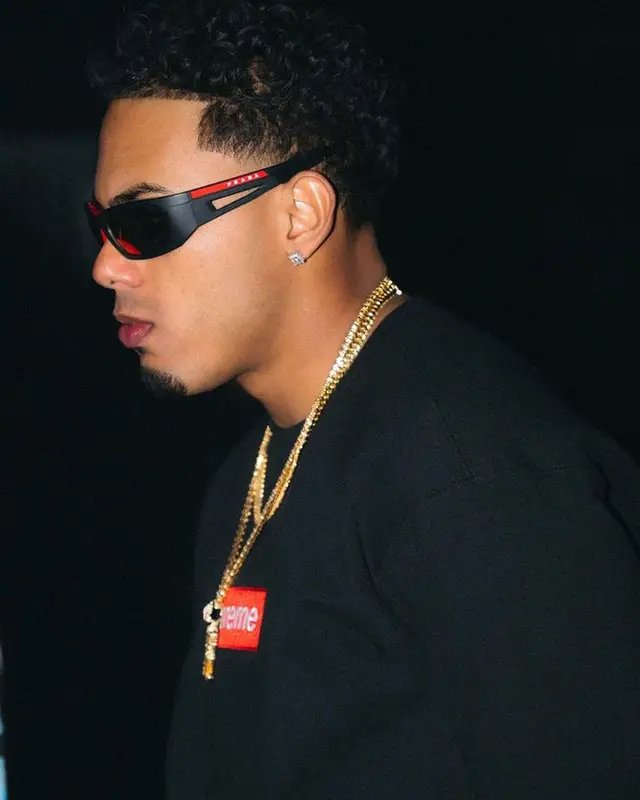 Myke Towers outfit in Supreme, Jordan, and Prada, 2023