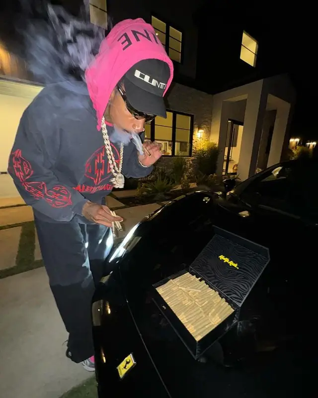 Wiz Khalifa outfit in Celine, Balenciaga, and Rick Owens, 2023