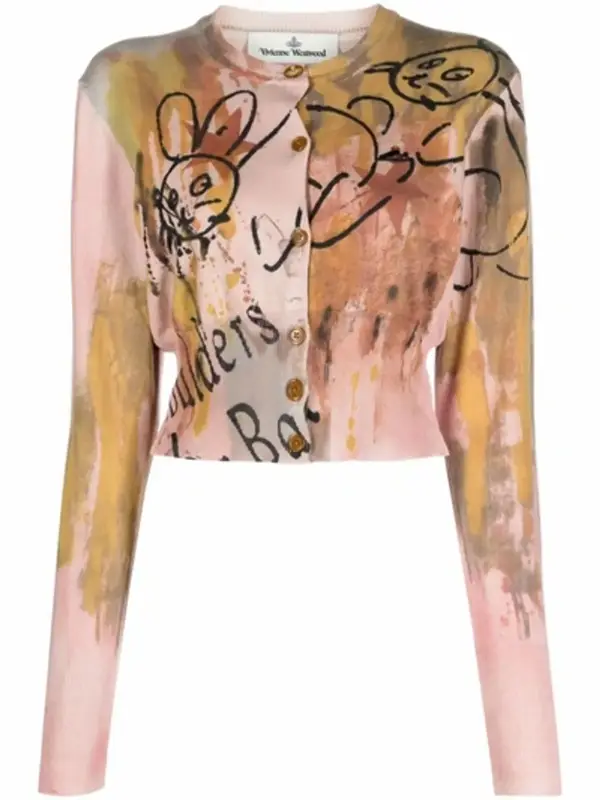 Vivienne Westwood Graphic Printed Cropped Cardigan $485