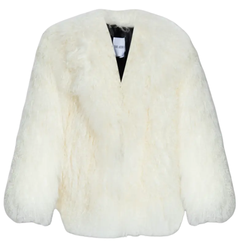 The Attico Cream Short Fur Coat $4128