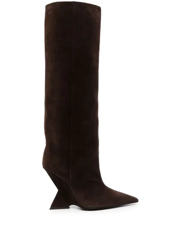 The Attico Brown Cheope Leather Knee-high Boots $1309