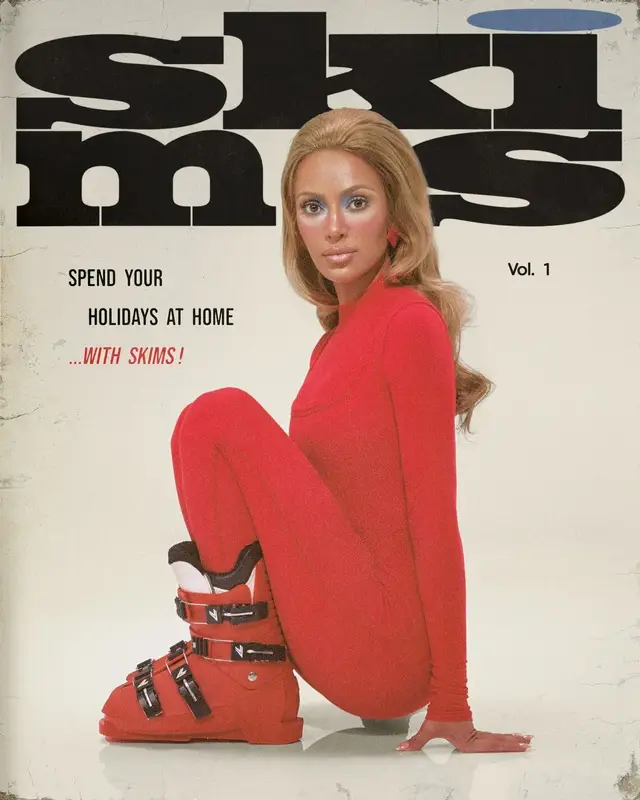 Kim Kardashian outfit in Skims and Vintage, 2023