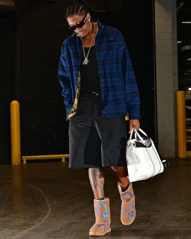 Jalen Williams outfit in Ugg, Louis Vuitton, and Balenciaga, 2023