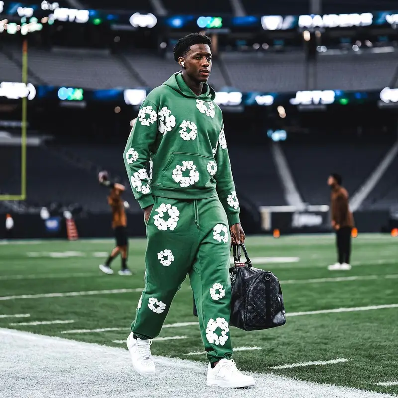 Sauce Gardner outfit in Denim Tears, Nike, and Louis Vuitton, 2023