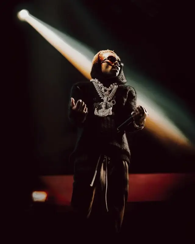 Lil Uzi Vert outfit in Rick Owens, Chrome Hearts, and Balenciaga, 2023