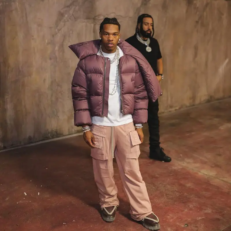 Lil Baby outfit in Rick Owens, 2023