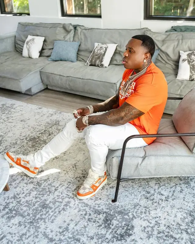 BandMan Kevo outfit in Louis Vuitton and Amiri, 2023