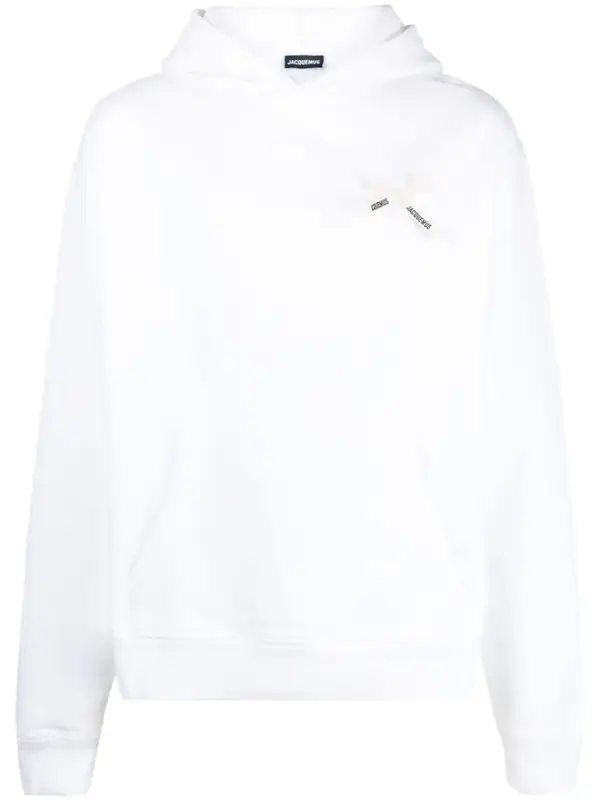 Jacquemus White Noeud Bow-embellished Cotton Hoodie $301