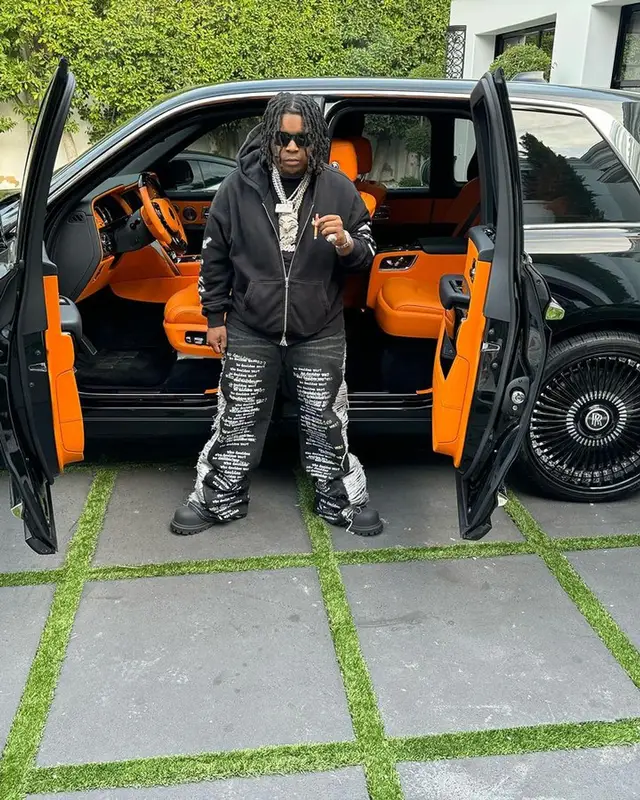 YTB Fatt outfit in Amiri, Louis Vuitton, and Dolce & Gabbana, 2023