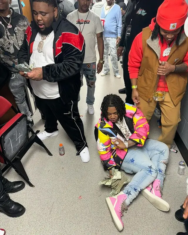 YTB Fatt outfit in Moncler, Amiri, and Chemist, 2023