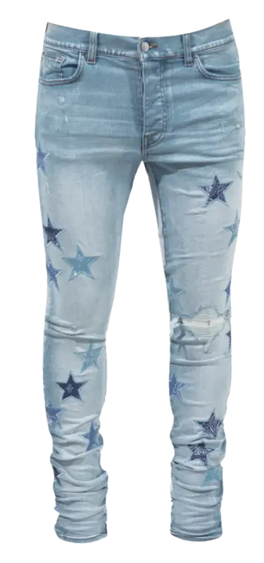 Amiri Light Indigo Bandana Star Jeans $1490