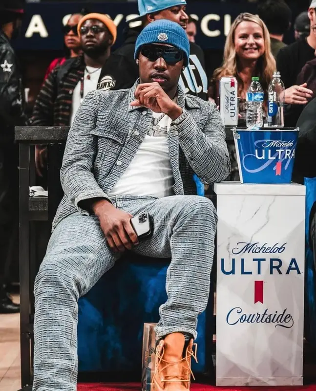 Rob49 outfit in Givenchy, Rick Owens, and Moncler, 2023