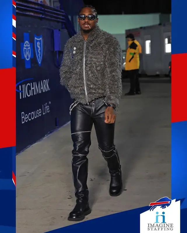 Stefon Diggs outfit in Song for the Mute, Maison Margiela, and Bottega Veneta, 2023