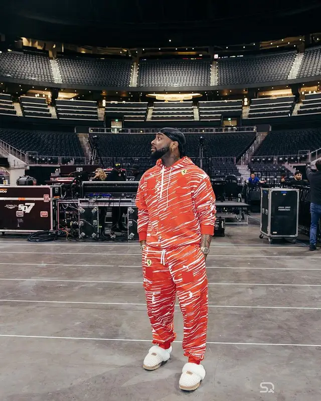 Davido outfit in Puma, Joshua Vides, and Ferrari, 2023