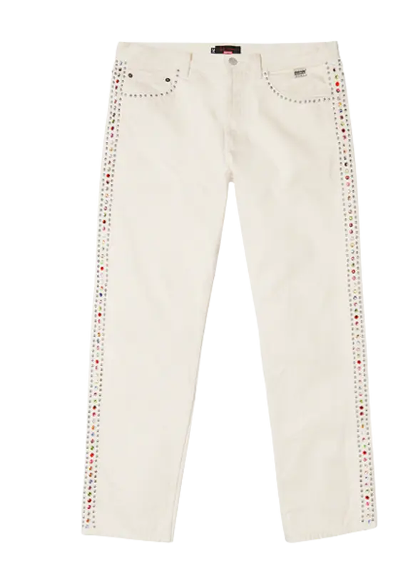 Supreme Studded Regular Natural Jeans $600