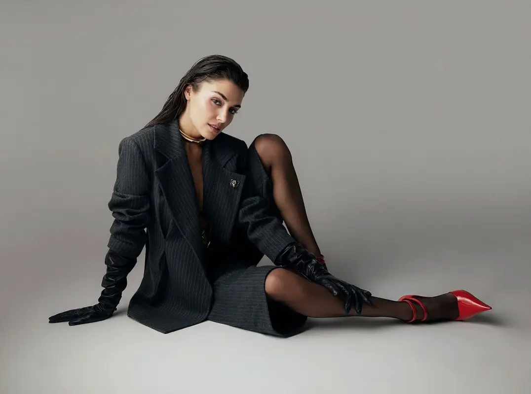 Hande Erchel outfit in Nocturne and Ferragamo, 2023