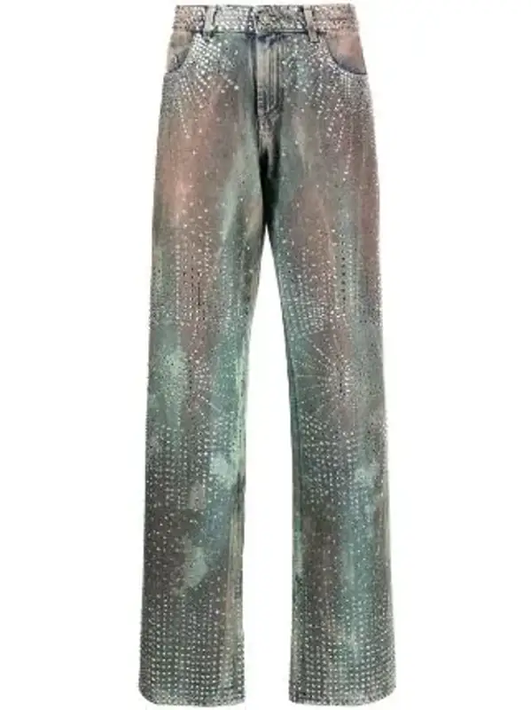 The Attico Panya Cotton Denim Embellished Jeans  $2350