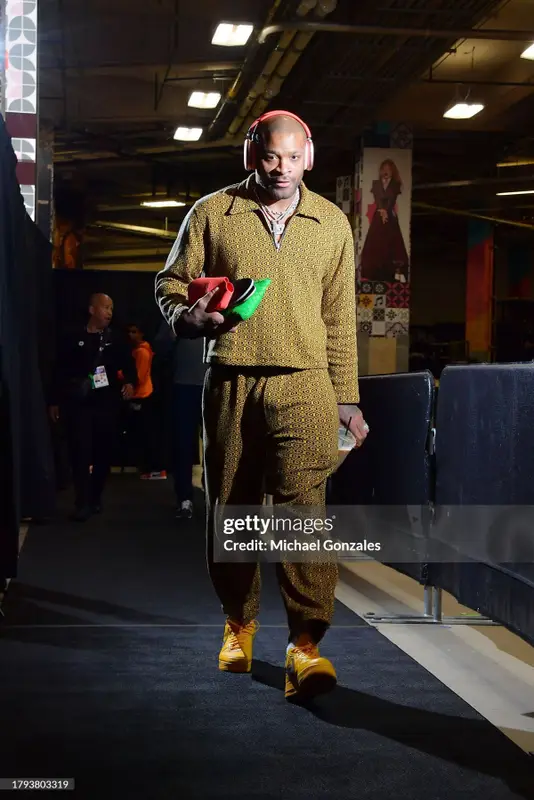 PJ Tucker outfit in Bode, Bottega Veneta, and Apple, 2023