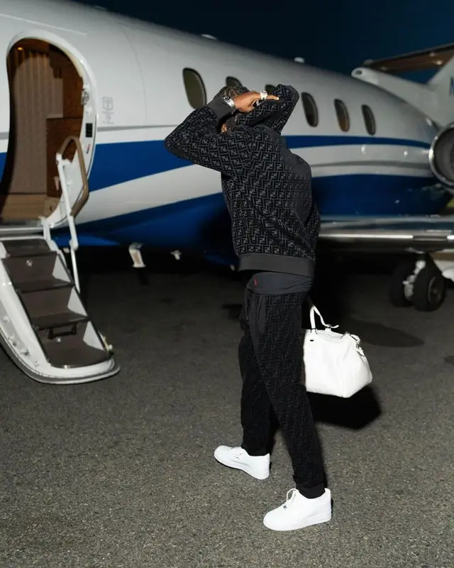 Lil Tjay outfit in Nike, Fendi, and Prada, 2023