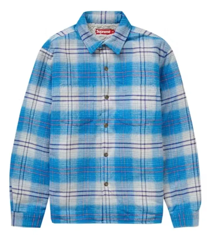 Supreme Blue Lined Flannel Snap Shirt  $148