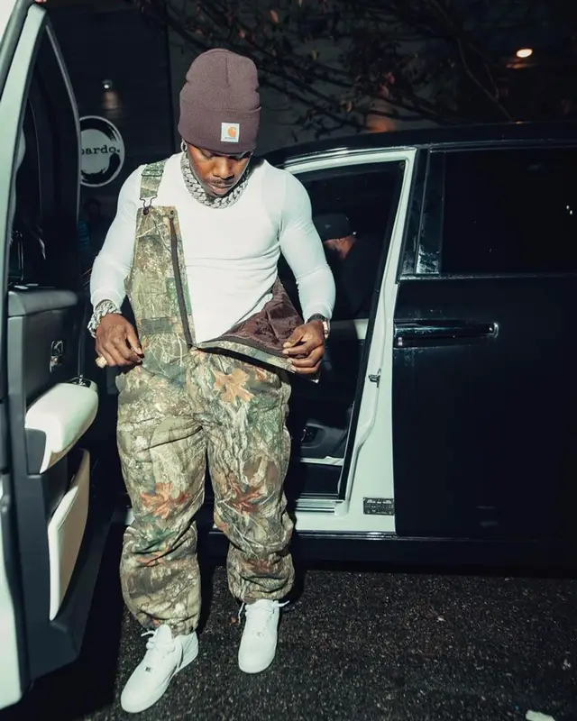 DaBaby outfit in Rick Owens, Carhartt, and Realtree , 2023